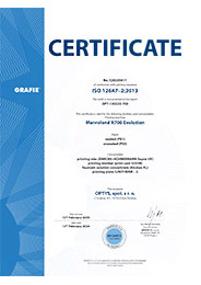 Zertifikat ISO 12647–2:2013 EN